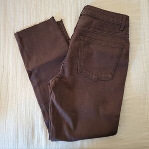 PRIMARK Chocolate Brown High Waisted Ankle Length Straight Leg Jeans